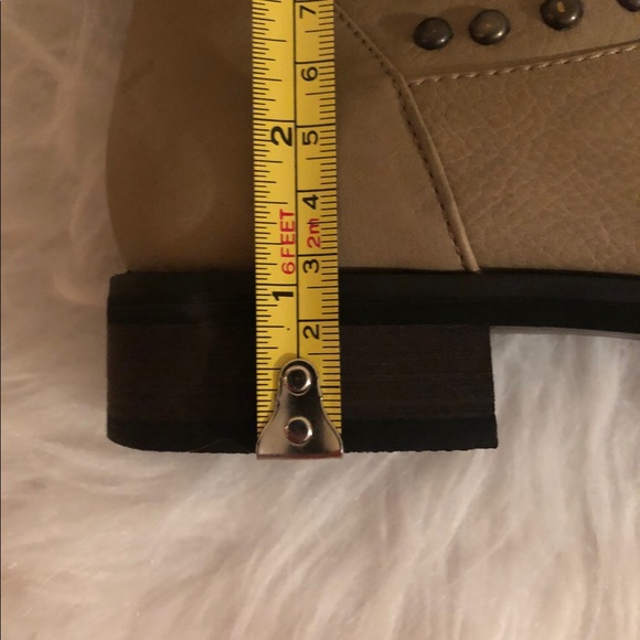 Studded Tan Mid-Calf Boots - Picture 10 of 12